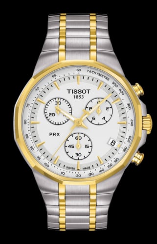 Tissot PRX Chronograph Quartz Stainless Steel / Yellow Gold PVD / Silver