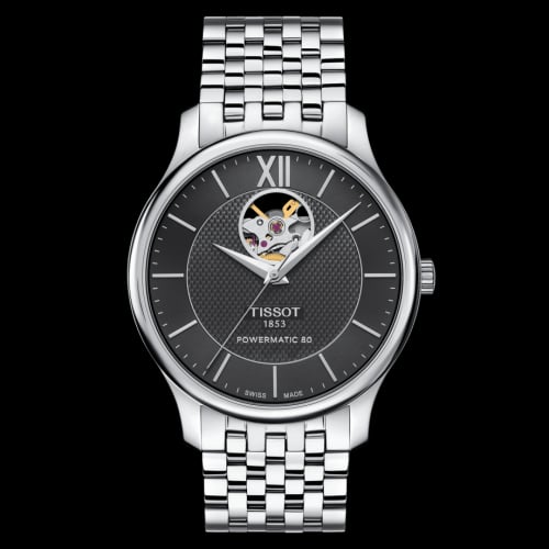 Tissot Tradition Powermatic 80 Open Heart 40 Stainless Steel / Black / Bracelet