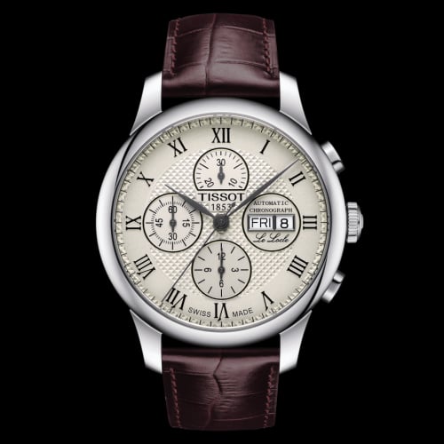 Tissot Le Locle 42.3 Valjoux Chronograph Stainless Steel / Ivory / Strap