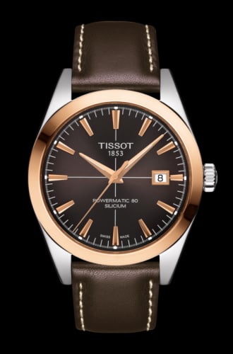 Tissot Gentleman Powermatic Stainless Steel - Red Gold / Brown / Strap