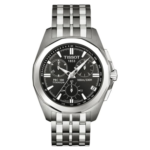 Tissot PRC 100 Chronograph Quartz 41.3 Titanium / Black / Bracelet
