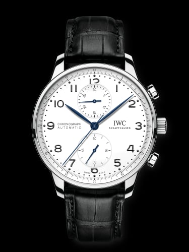IWC Schaffhausen Portugieser Chronograph "150 Years" Stainless Steel / White