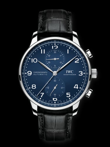 IWC Schaffhausen Portugieser Chronograph "150 Years" Stainless Steel / Blue