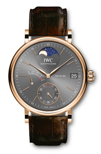 IWC Schaffhausen Portofino Hand-Wound Eight Days Moonphase Red Gold / Ardoise