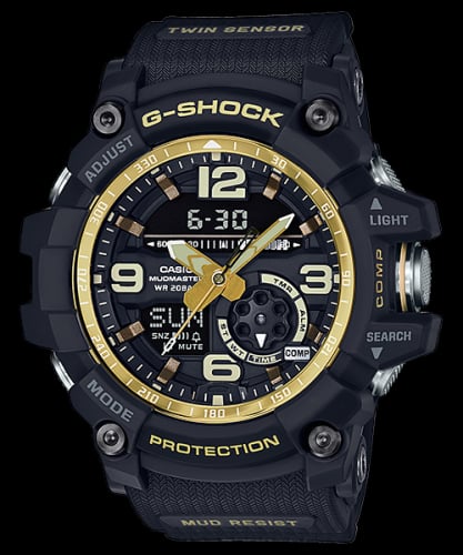 Casio G-Shock Mudmaster Twin Sensor Vintage Black / Gold
