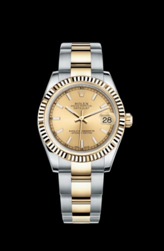 Rolex Datejust 31 Rolesor Yellow Fluted / Oyster / Champagne