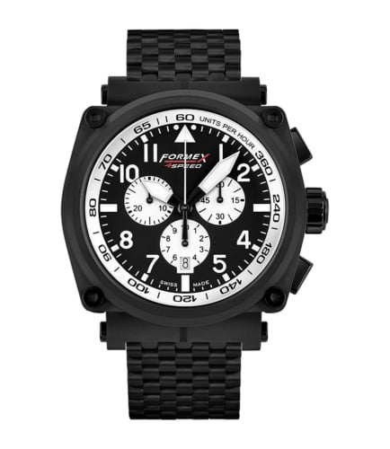 Formex Pilot Quartz Chronograph PVD / Black - White / Bracelet