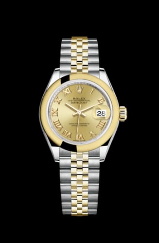 Rolex Lady-Datejust 28 Rolesor Yellow Domed / Jubilee / Champagne Roman