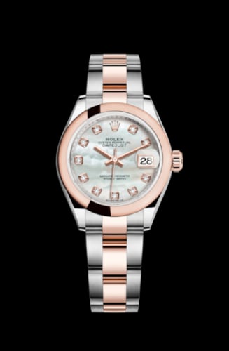 Rolex Lady-Datejust 28 Rolesor Rose Domed / Oyster / MOP