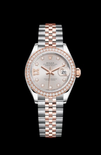 Rolex Lady-Datejust 28 Rolesor Rose Diamond / Jubilee / Sundust Diamond