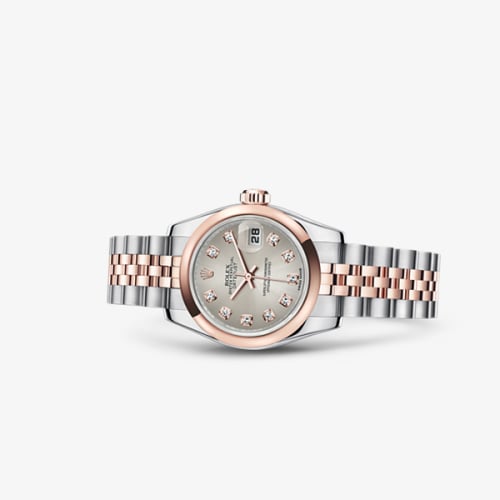 Rolex Lady-Datejust 26 Rolesor Everose Jubilee Silver Diamond