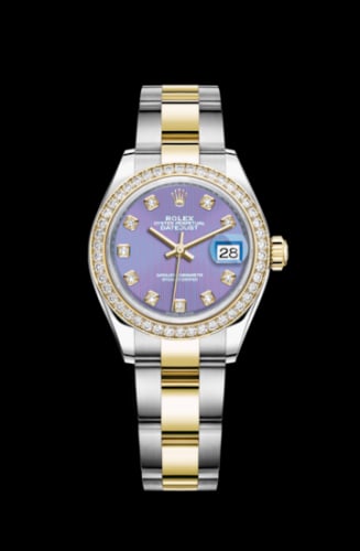Rolex Lady-Datejust 28 Rolesor Yellow Diamond / Oyster / Lavender Diamond