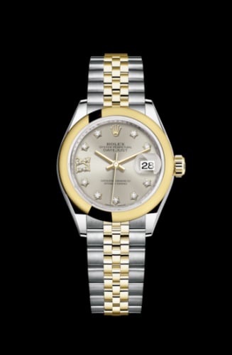 Rolex Lady-Datejust 28 Rolesor Yellow Domed / Jubilee / Silver Diamond
