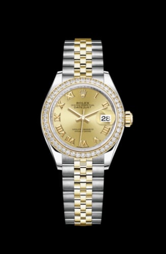 Rolex Lady-Datejust 28 Rolesor Yellow Diamond / Jubilee / Champagne Roman