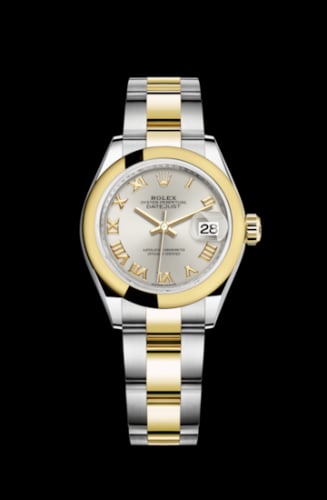 Rolex Lady-Datejust 28 Rolesor Yellow Domed / Oyster / Silver Roman