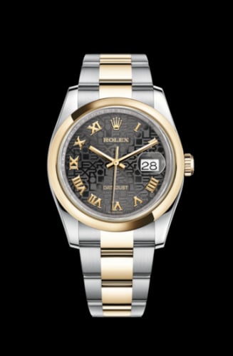 Rolex Datejust 36 Rolesor Yellow Domed / Oyster / Black Computer Roman