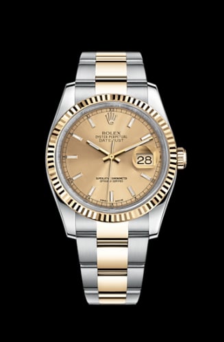 Rolex Datejust 36 Rolesor Yellow Fluted / Oyster / Champagne