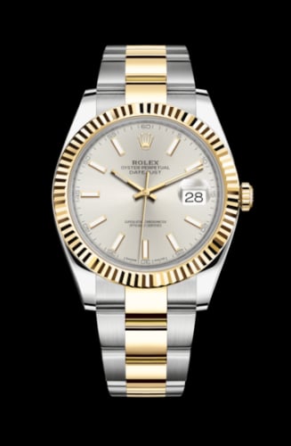 Rolex Datejust 41 Rolesor Yellow Fluted / Oyster / Silver