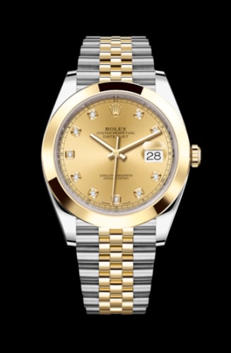 Rolex Datejust 41 Rolesor Yellow Smooth / Jubilee / Champagne - Diamond