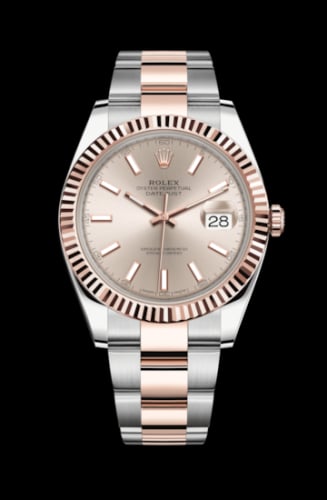 Rolex Datejust 41 Rolesor Everose Fluted / Oyster / Sundust