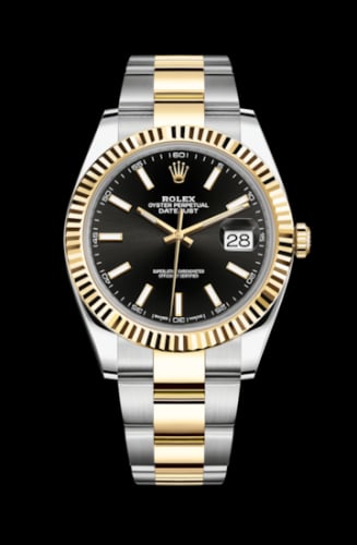 Rolex Datejust 41 Rolesor Yellow Fluted / Oyster / Black