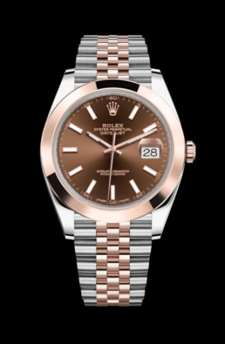 Rolex Datejust 41 Rolesor Everose Smooth / Jubilee / Chocolate