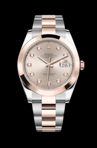 Rolex Datejust 41 Rolesor Everose Smooth / Oyster / Sundust - Diamond