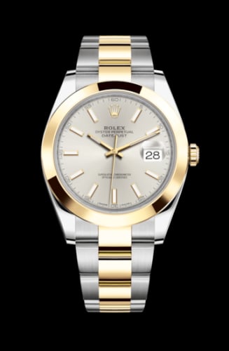 Rolex Datejust 41 Rolesor Yellow Smooth / Oyster / Silver