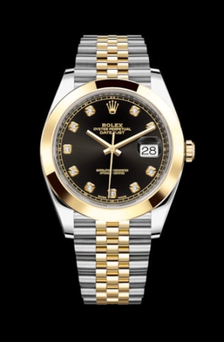 Rolex Datejust 41 Rolesor Yellow Smooth / Jubilee / Black - Diamond