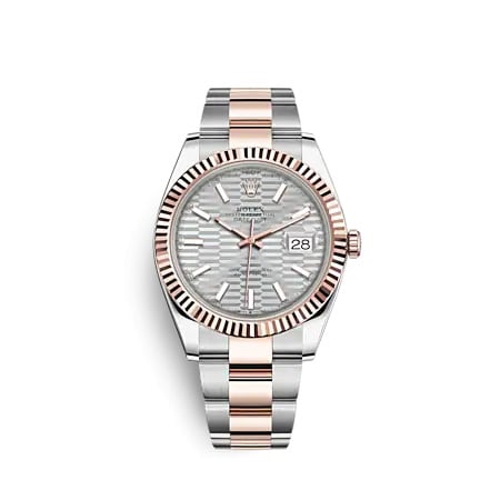 Rolex Datejust 41 Rolesor Everose - Fluted / Oyster / Silver - Fluted