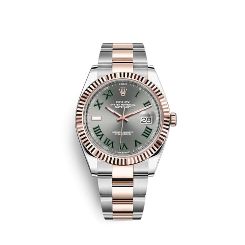 Rolex Datejust 41 Rolesor Everose Fluted / Oyster / Slate - Roman