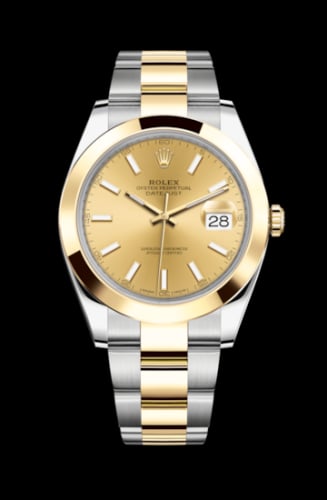 Rolex Datejust 41 Rolesor Yellow Smooth / Oyster / Champagne