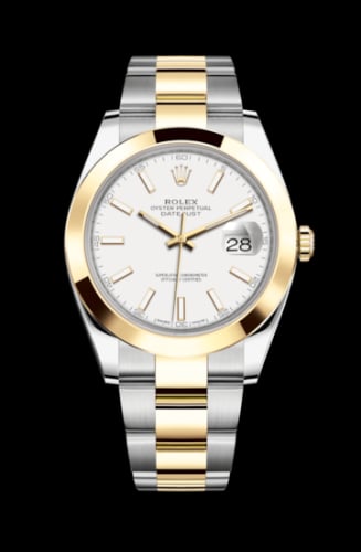 Rolex Datejust 41 Rolesor Yellow Smooth / Oyster / White