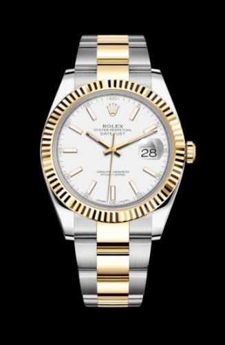 Rolex Datejust 41 Rolesor Yellow Fluted / Oyster / White