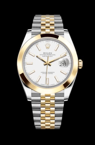 Rolex Datejust 41 Rolesor Yellow Smooth / Jubilee / White
