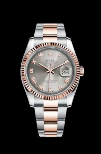 Rolex Datejust 36 Rolesor Everose Fluted / Oyster / Steel Roman