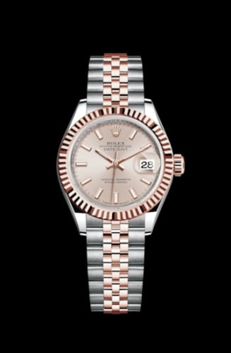 Rolex Lady-Datejust 28 Rolesor Rose Fluted / Jubilee / Sundust