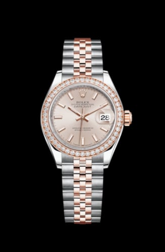 Rolex Lady-Datejust 28 Rolesor Rose Diamond / Jubilee / Sundust