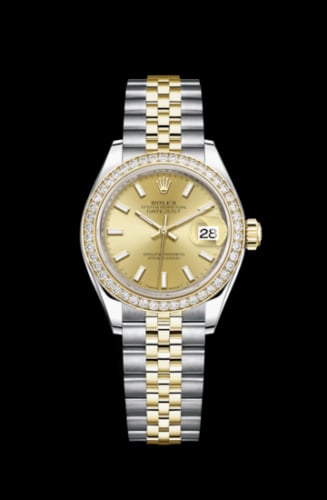 Rolex Lady-Datejust 28 Rolesor Yellow Diamond / Jubilee / Champagne