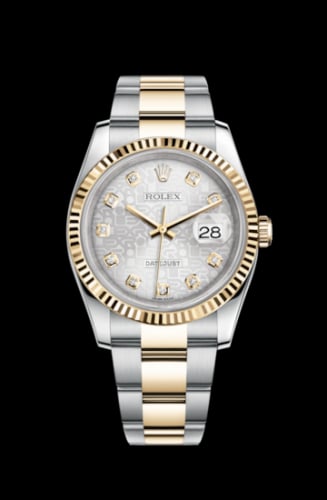 Rolex Datejust 36 Rolesor Yellow Fluted / Oyster / Silver Computer