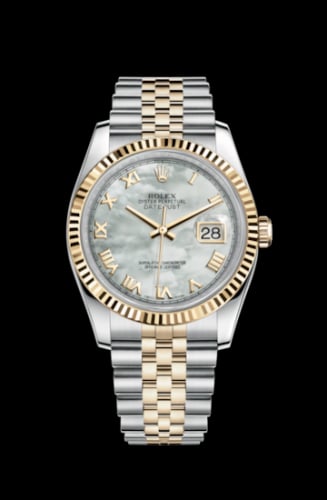 Rolex Datejust 36 Rolesor Yellow Fluted / Jubilee / MOP Roman