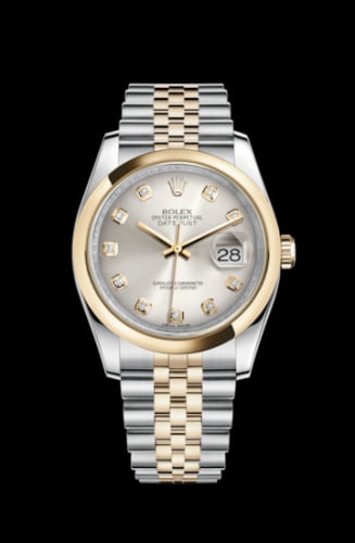 Rolex Datejust 36 Rolesor Yellow Domed / Jubilee / Silver Diamonds
