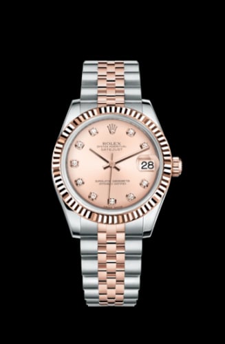 Rolex Datejust 31 Rolesor Everose Fluted / Jubilee / Pink Diamond