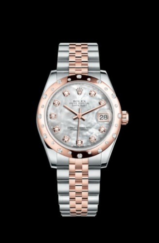 Rolex Datejust 31 Rolesor Everose Domed Diamond / Jubilee / MOP