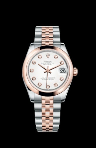 Rolex Datejust 31 Rolesor Everose Domed / Jubilee / White Diamonds