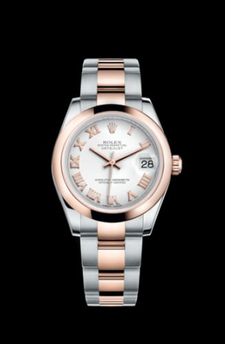 Rolex Datejust 31 Rolesor Everose Domed / Oyster / White Roman