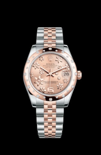 Rolex Datejust 31 Rolesor Everose Domed Diamond / Jubilee / Pink Floral