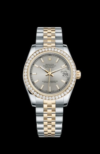Rolex Datejust 31 Rolesor Yellow Diamond / Jubilee / Silver