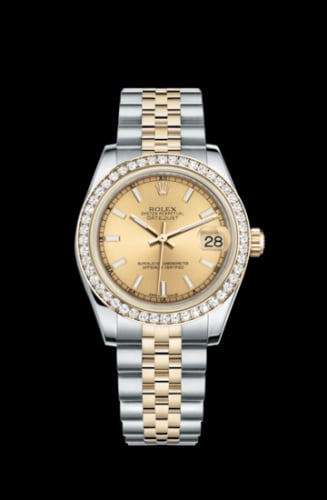 Rolex Datejust 31 Rolesor Yellow Diamond / Jubilee / Champagne