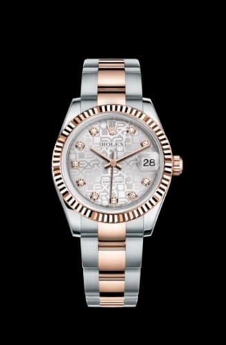 Rolex Datejust 31 Rolesor Everose Fluted / Jubilee / Silver Computer